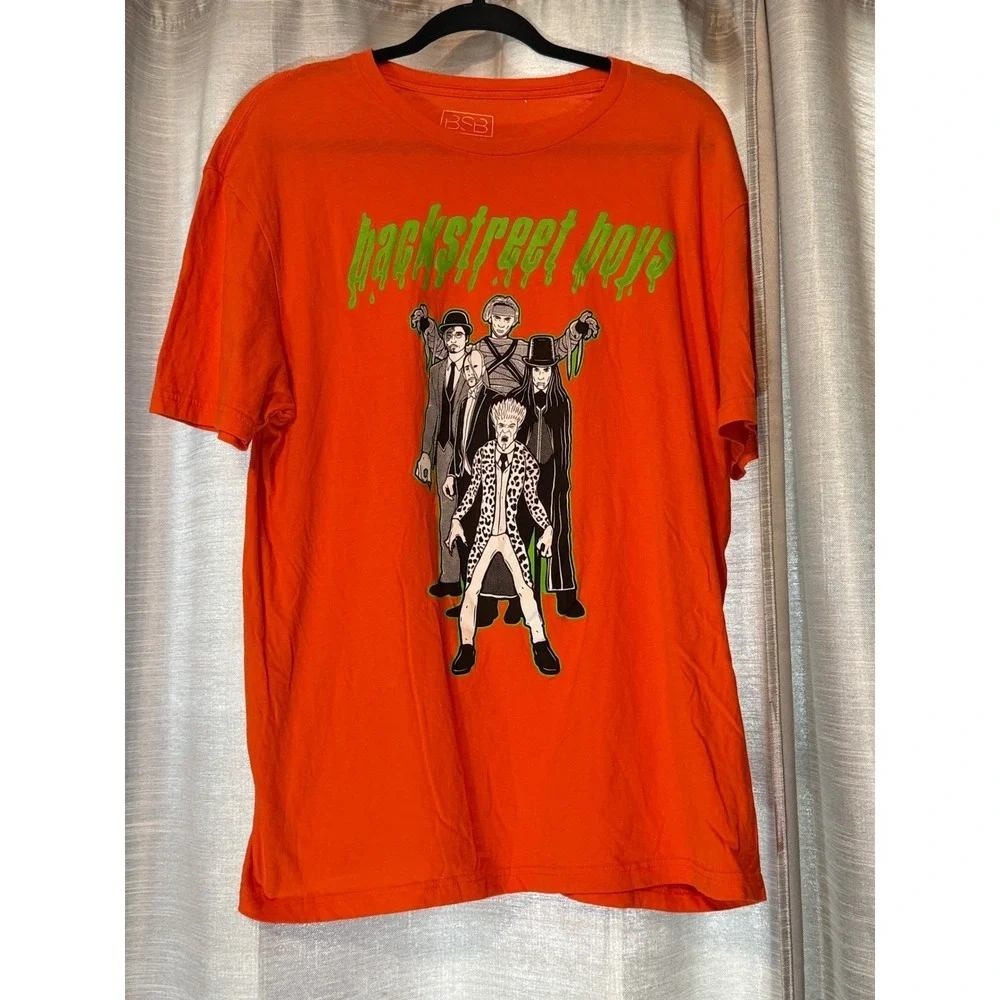 Backstreet Boys Horror Icons Glow In The Dark Orange Boyfriend Fit T-Shirt XL